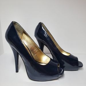 Steve Madden Peep Toe Navy Pumps